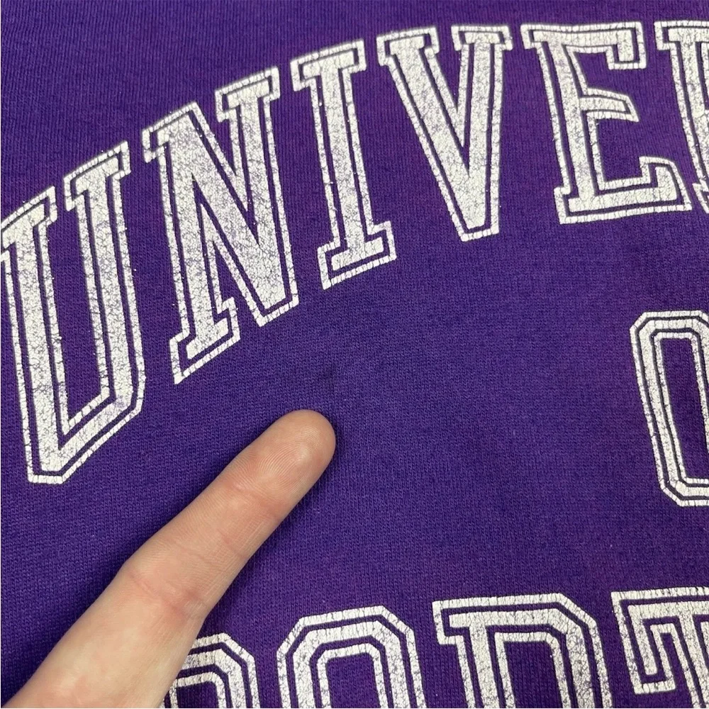 Vintage University Of Portland Oregon Purple White Crewneck Sweater